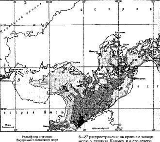 Карта Внутреннего Японского моря.
