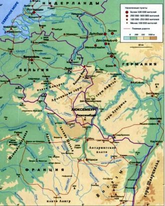 Река Маас, географическая карта, Западна