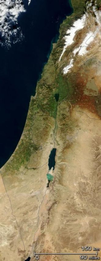 Спутниковый снимок Иорданской Рифтовой д