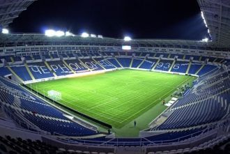 Вид на ночной стадион Стадион Черноморец