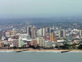 Вид на город Дурбан в ЮАР.