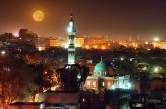Хартум столица Судана ночью.