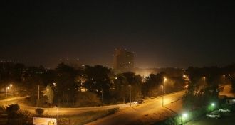 Вид на ночной Бамако.