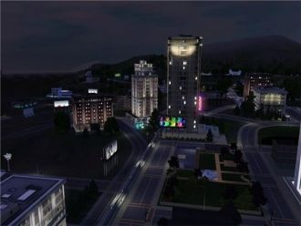 Вид ночного города. Бриджпорт.