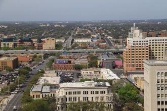 Город с высоты: Сан-Антонио, США.