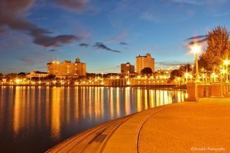 Вид ночного города.  Лейкленд.