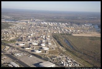 Город Бомонт с высоты.