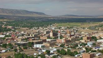 Город Фарго с высоты птичьего полета.