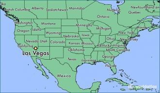 Лас-Вегас на карте США.