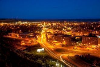 Ночная жизнь в городе Биллингс.