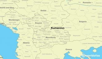 Куманово на карте Македонии.