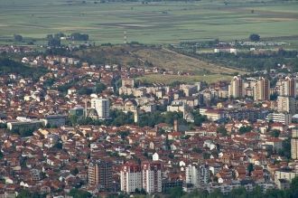 Город Куманово с высоты.