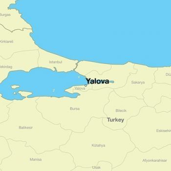 Ялова на карте Турции.