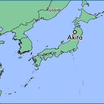 Акита на карте Японии.