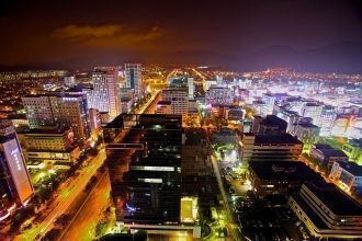Панорама ночного города Чханвон.