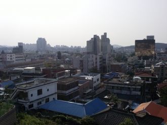 Вид на Чхонджу с высоты.