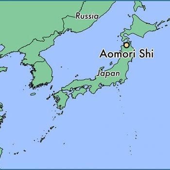 Город&nbsp;Аомори на карте Японии.