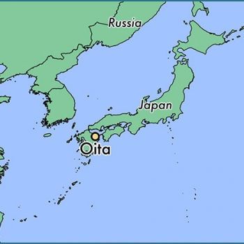 Город&nbsp;Оита на карте Японии.