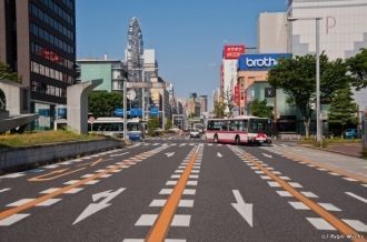 На одной из улиц города Оита.