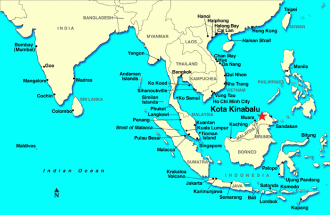 Кота-Кинабалу на карте Малайзии.