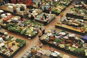 Рынок в Кота-Бару с высоты.