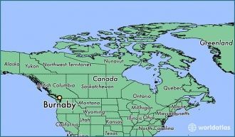 Бернаби на карте Канады.