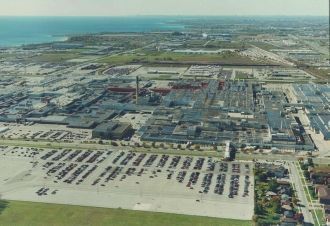 Город Ошава с высоты.