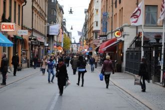 На улицах Стокгольма.