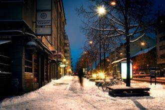 Зима на улицах Норрчёпинга.