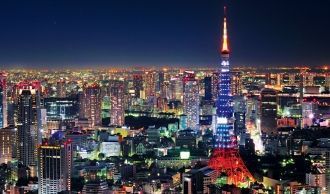 Вид на ночной Токио.