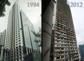 Трущобный небоскреб Каракаса в 1994 и 20
