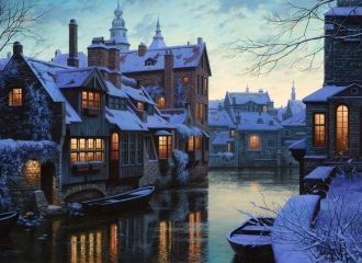 Город Юи ночью.