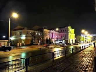 Ночные улицы Жлобина, Беларусь.