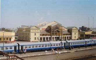 Железнодорожный вокзал в Жлобине.