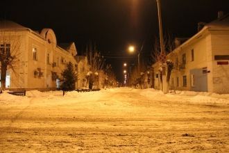 Ночной город Еманжелинск.