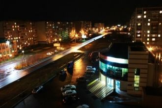 Ночной город Еманжелинск.