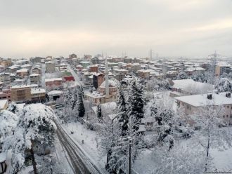 Заснеженный Акхисар. Панорама.