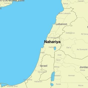 Нагария на карте Израиля