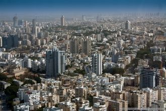 Город Тель-Авив с высоты.