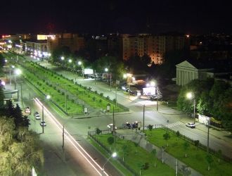 Город Полтава ночью.