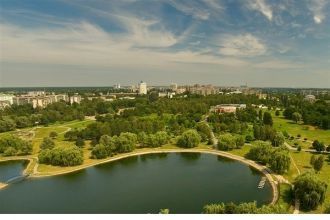 Город Бровары с высоты.