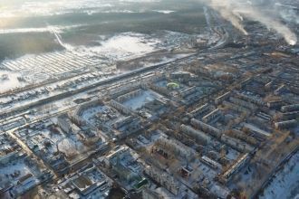Город Лесосибирск с высоты.