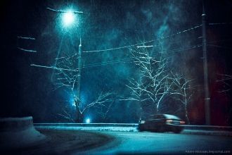 Шелехов ночью.