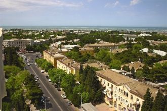 Город Сумгайыт с высоты.