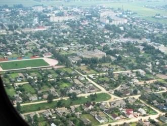 Город Любань с высоты.