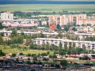 Город Краснокаменск с высоты птичьего по