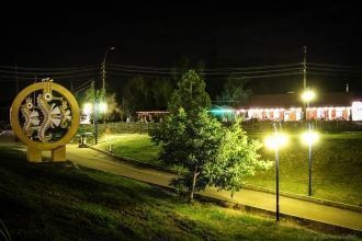 Ночь. Ейск, Таганрогская набережная.