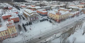 Прокопьевс с высоты зимой.