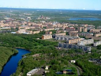 Вид города Инта.