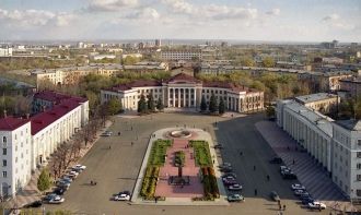 Город Новокуйбышевск с высоты.